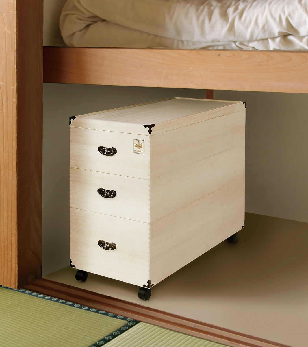 トールペイント：ヒンデローペン　3段引き出し収納BOX 総桐ひな人形収納ケース3段 TS-3DL – 肥前桐民芸